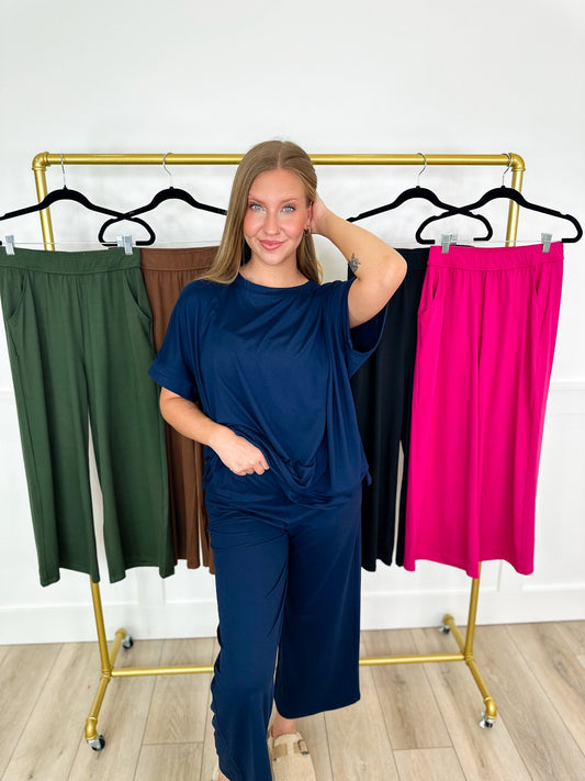 Days to Come High-Rise Wide Leg Avery Mae Cropped Bottoms - 5 colors!