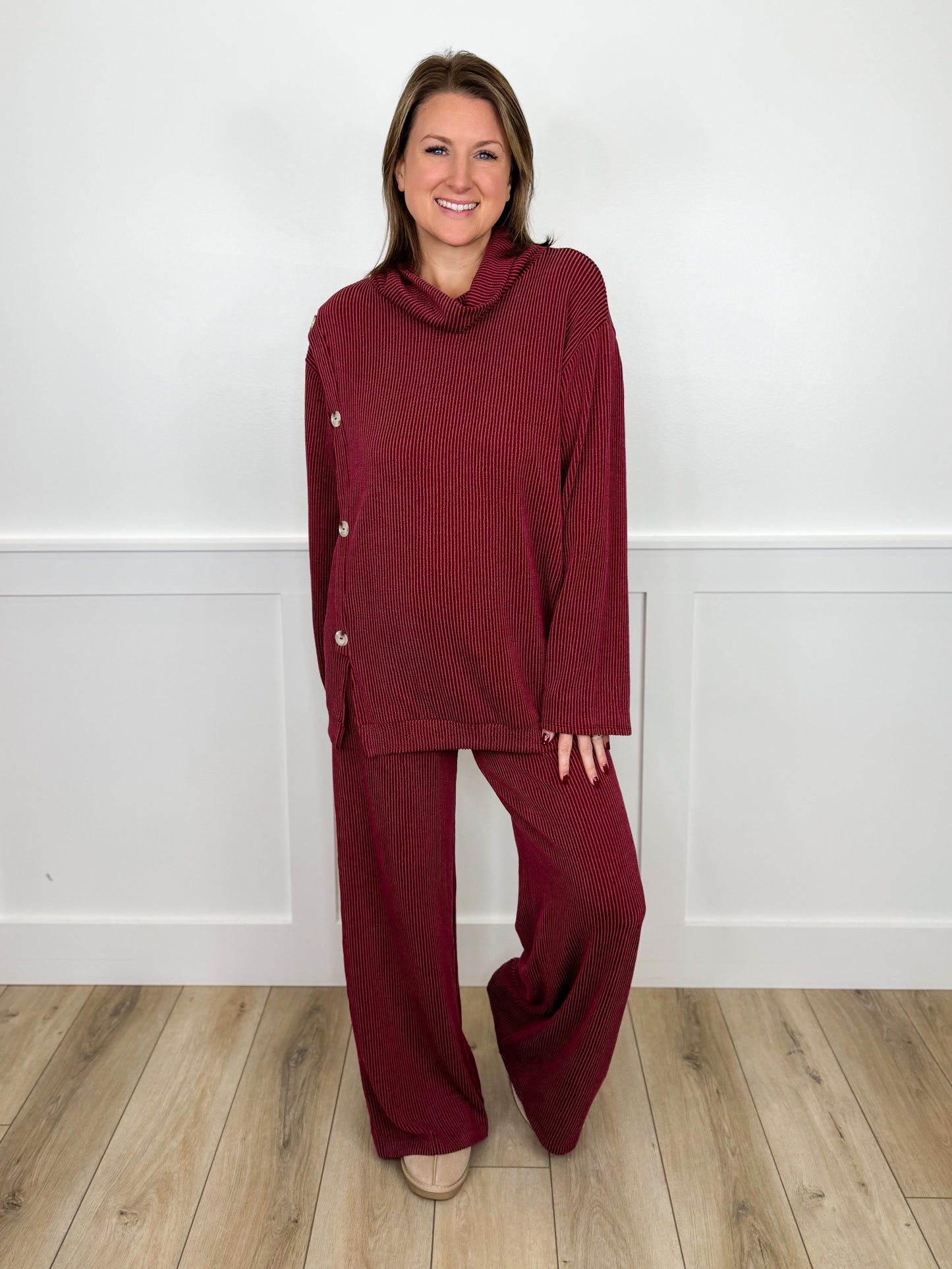 Dear Scarlett Soft Moments High-Rise Ribbed Wide Leg Set - 6 colors!