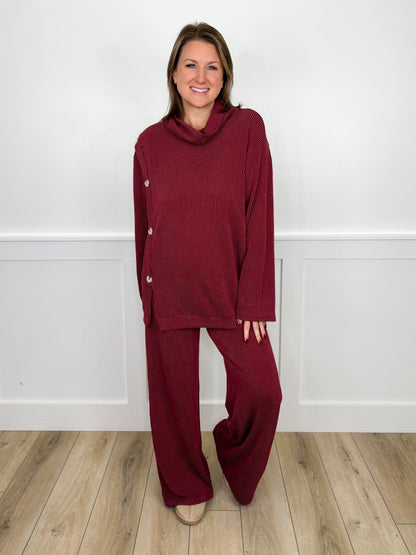 Dear Scarlett Soft Moments High-Rise Ribbed Wide Leg Set - 6 colors!