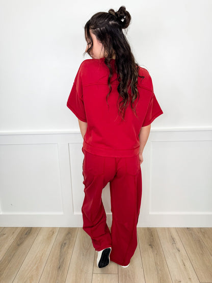 In the Friend Zone High-Rise Cotton Blend Wide Leg Avery Mae Cropped Set - 2 colors!
