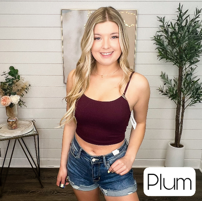 Two Basic What a Feeling Avery Mae Padded Cropped Tank Top - 10 colors!