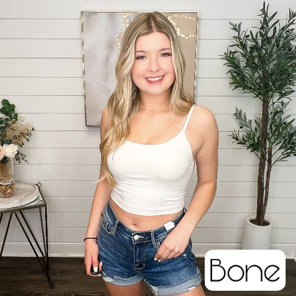Two Basic What a Feeling Avery Mae Padded Cropped Tank Top - 10 colors!