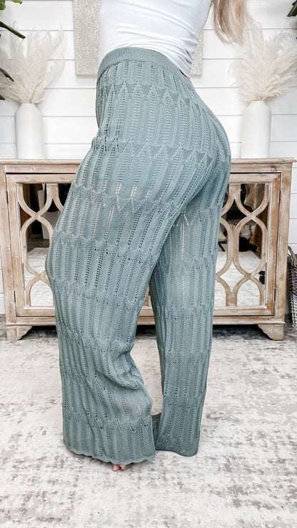 Taking a Stroll High-Rise Wishlist Crochet Forest Bottoms