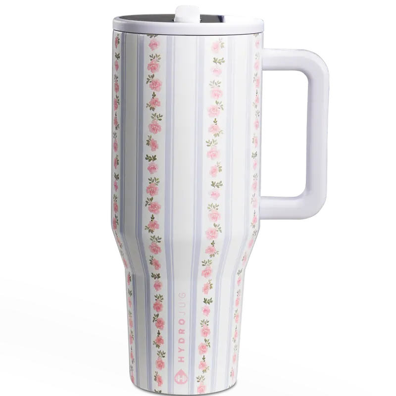 Insulated Travel Tumbler with Handle & Straw Lid