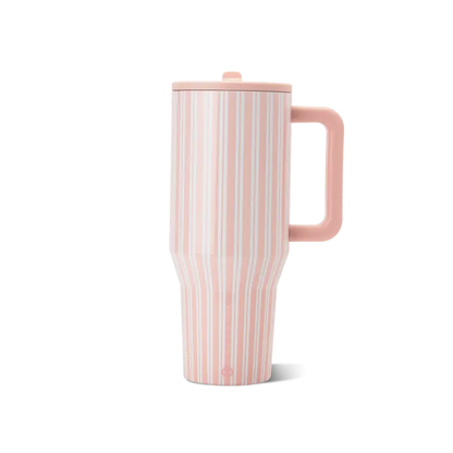 Insulated Travel Tumbler with Handle & Straw Lid