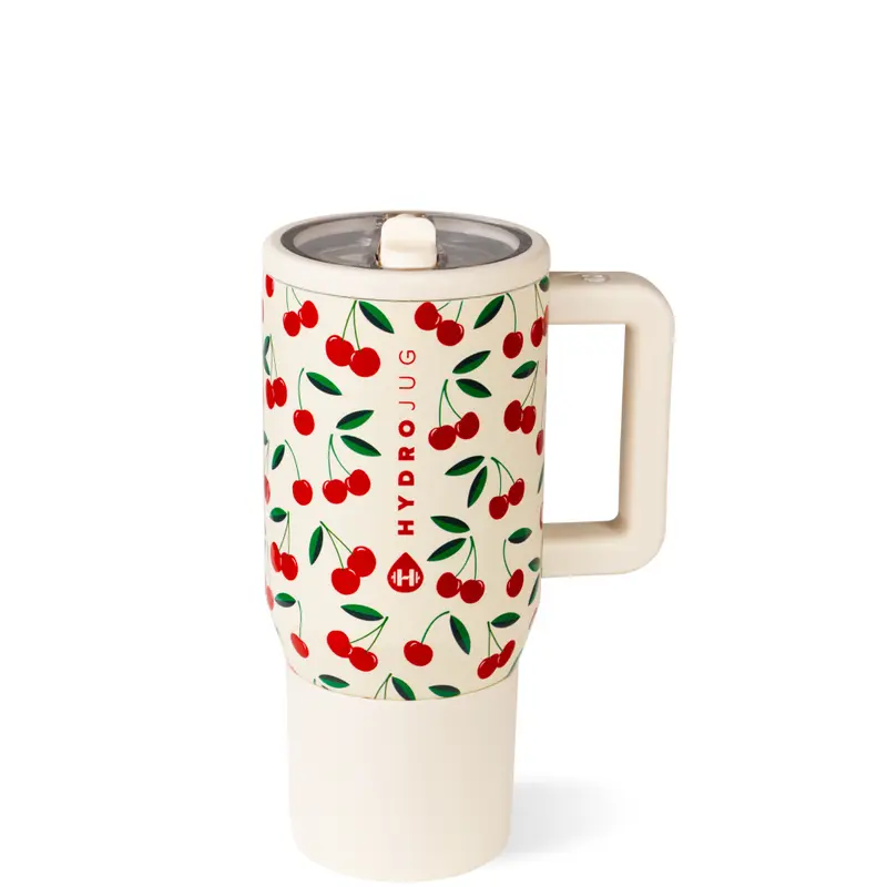 Insulated Travel Tumbler with Handle & Straw Lid